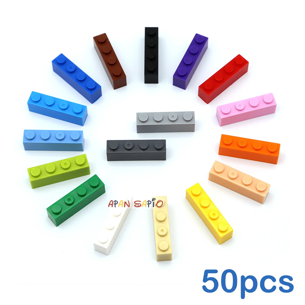 Bộ 50 Tự Làm Các Khối Xây Dựng Dày Hình Viên Gạch 1X4 Chấm Giáo Dục Sáng Tạo Kích Thước Tương Thích Với Thương Hiệu Đồ Chơi trẻ Em 3010