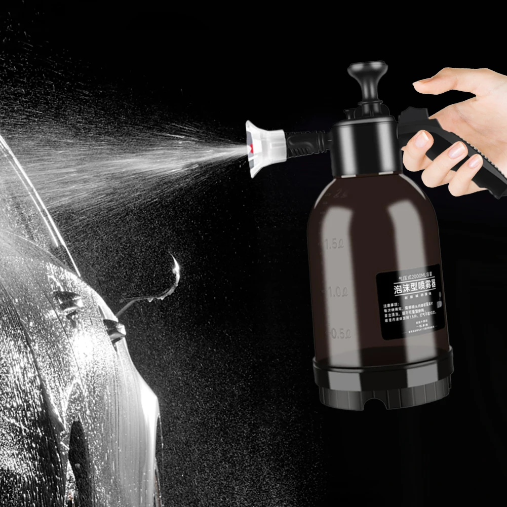Regadera de jardinería para el hogar, bote de espuma resistente a los ácidos y álcalis, manual, presurizado, presión de aire, lavado de coches, 2L