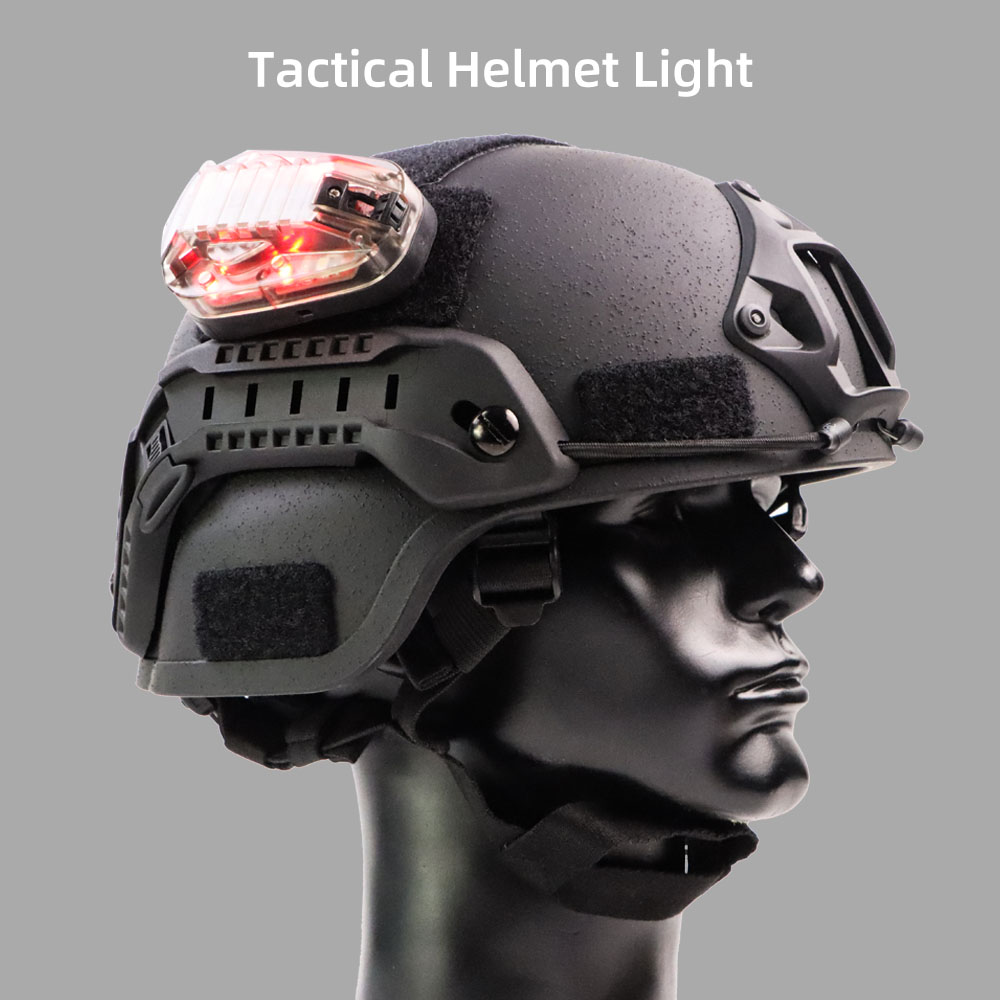 BOOIU หมวกกันน็อคยุทธวิธี Light IR Strobe กันน้ํา Survival ความปลอดภัยสัญญาณแฟลชโคมไฟกีฬากลางแจ้งเดินป่าหมวกกันน็อก Ladybird Light