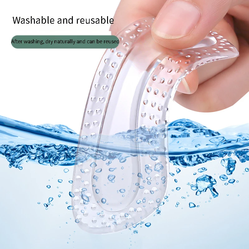 Protectores de GEL para el talón para mujer, almohadillas de silicona para el cuidado de los pies, antideslizantes, talla ajustable, 1 par