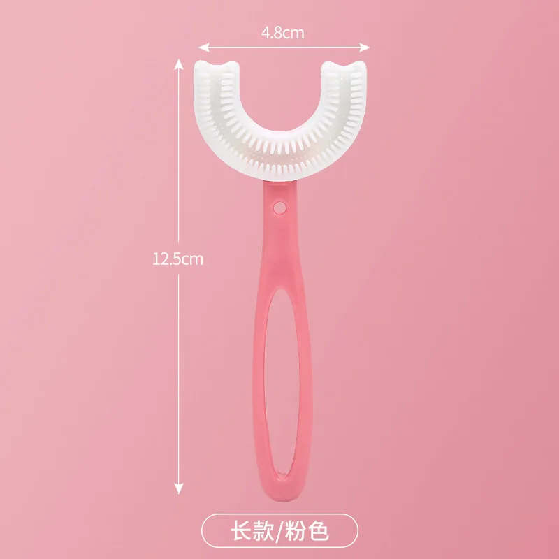 칫솔 어린이 360 학위 U 자형 어린이 칫솔 Teethers 브러시 실리콘 어린이 치아 구강 관리 청소