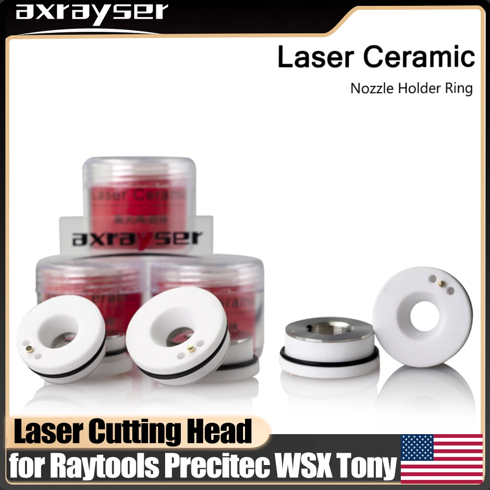 Laser Ceramic Ring For Fiber Cutting Machine D28 32mm Nozzle Holder OEM Precitec-KTXB Raytools-3D WSX-Mini TONY Bodor HANS Head