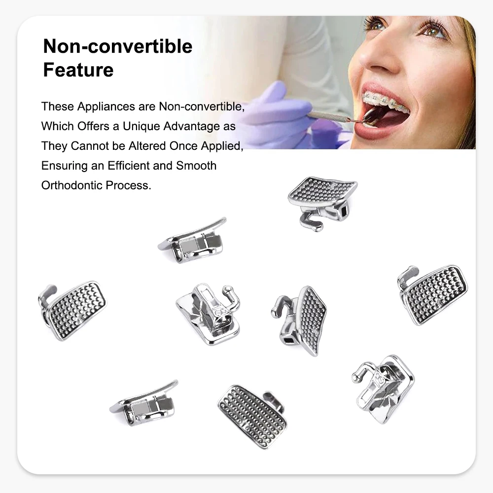 80 PCS/ 20 ชุดทันตกรรมจัดฟัน Bondable Buccal หลอด Monoblock เดี่ยว Non-Convertible Roth MBT 0.022/0.018 ทันตกรรมวัสดุ