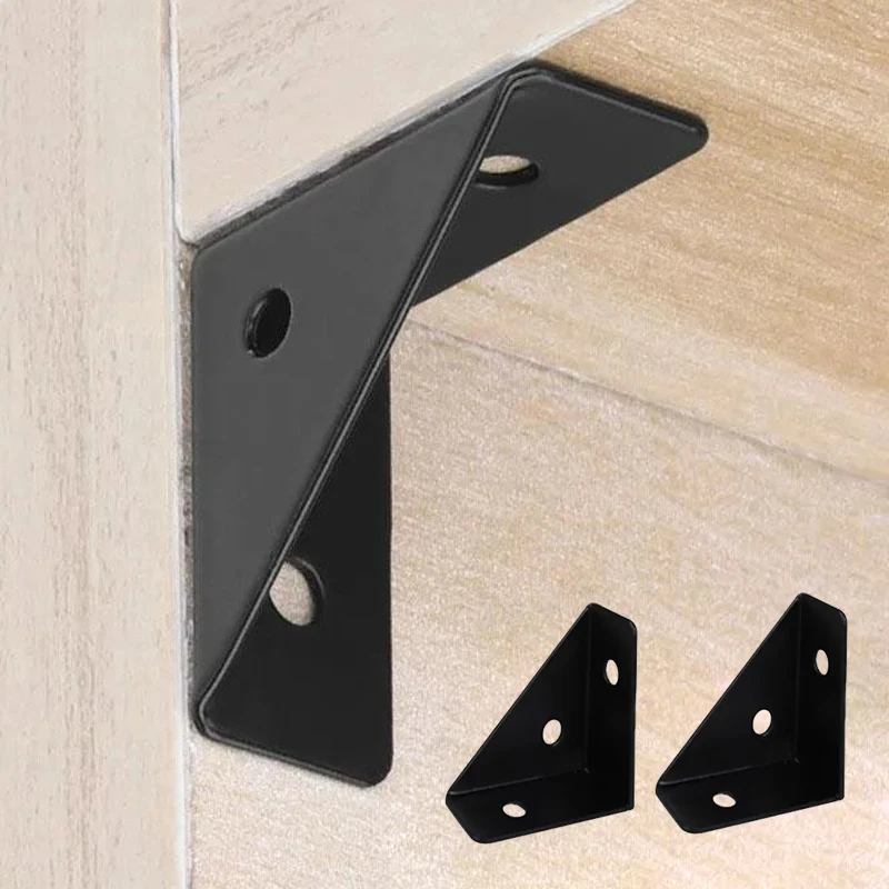 Soportes angulares de acero resistentes: 90 °   soporte en ángulo recto, soporte de refuerzo duradero para muebles.
