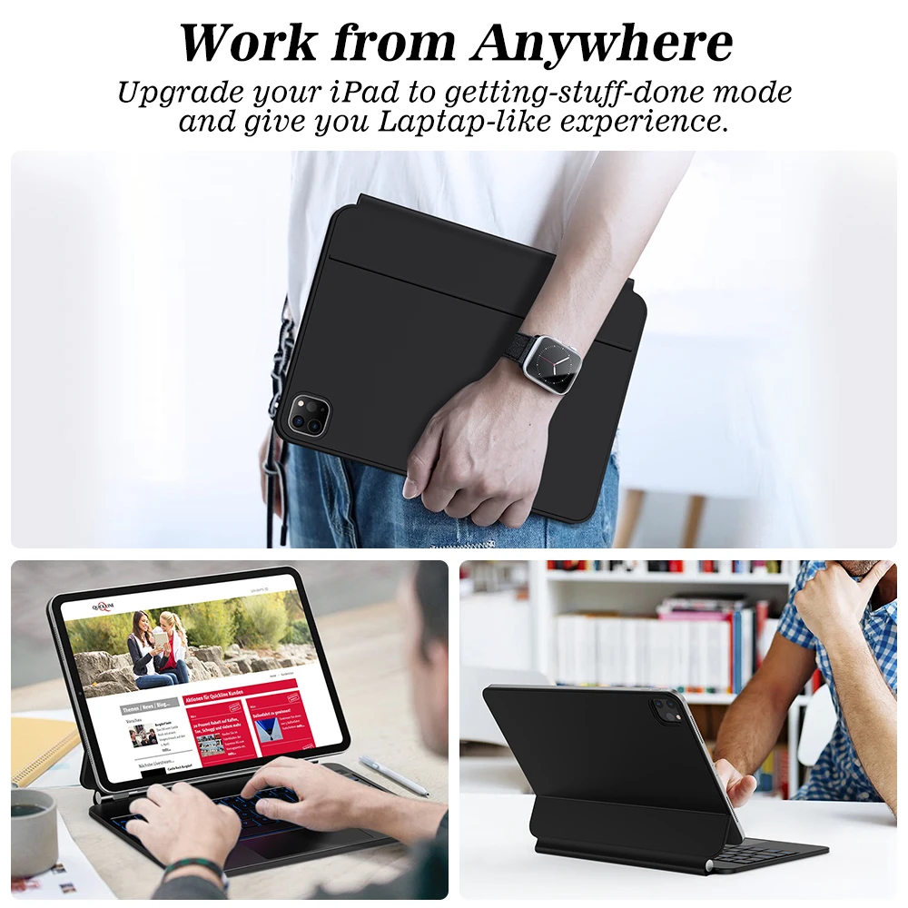 Magische Toetsenbord Voor Ipad Air 2024 Case Voor Ipad 13 Inch Air 6 11 Inch Voor Ipad Pro 11 12.9 Ipad Air 5 Air 4 10.9 Met Lcd-Scherm