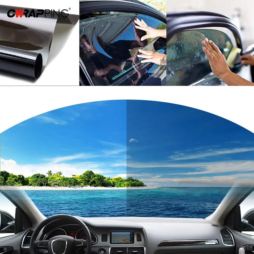 รถหน้าต่างฟิล์มฤดูร้อนพลังงานแสงอาทิตย์ UV Protector Tint Tinting ฟิล์มสําหรับรถยนต์หน้าต่างความเป็นส่วนตัวฟิล์ม 50 ซม.X 300 ซม.Sun Shade ฟิล์ม