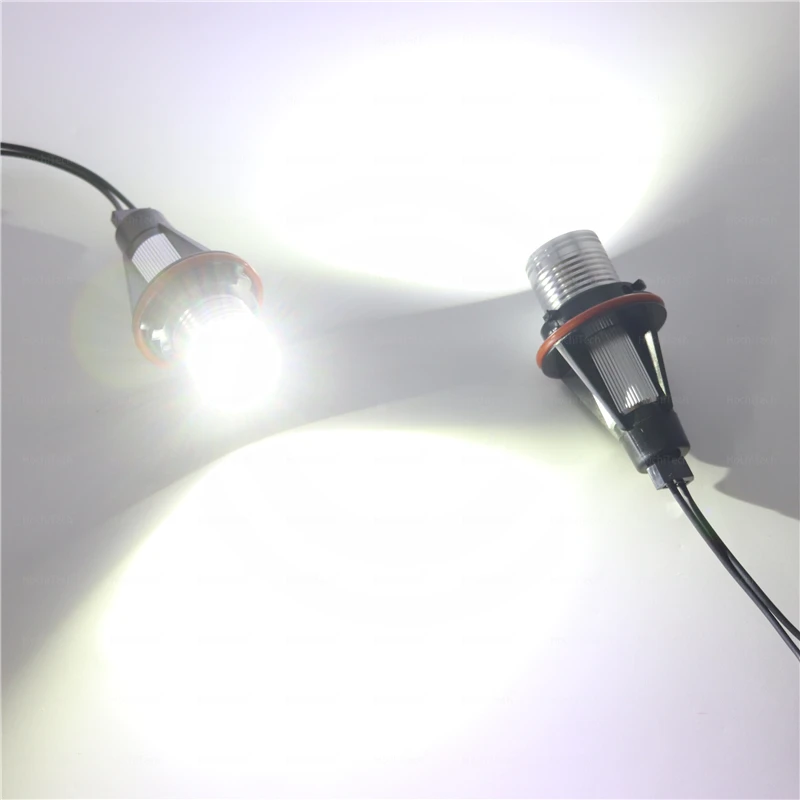 for BMW E87 E39 M5 E60 E61 E63 E64 M6 E65 E66 E83 X3 E53 X5 2000-2007 White Bright 20W LED Angel Eyes Marker Lights Bulbs Lamp