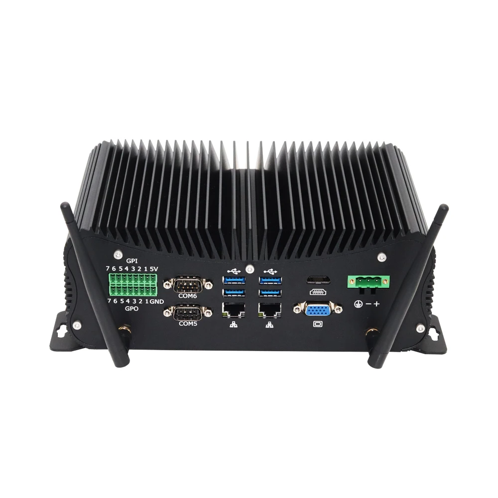 Встроенный безвентиляторный промышленный компьютер Core i5-4278U i7-4500U 6x DB9 COM 8G DDR3 256G SSD HD VGA Dual i211 Network Commercial PC