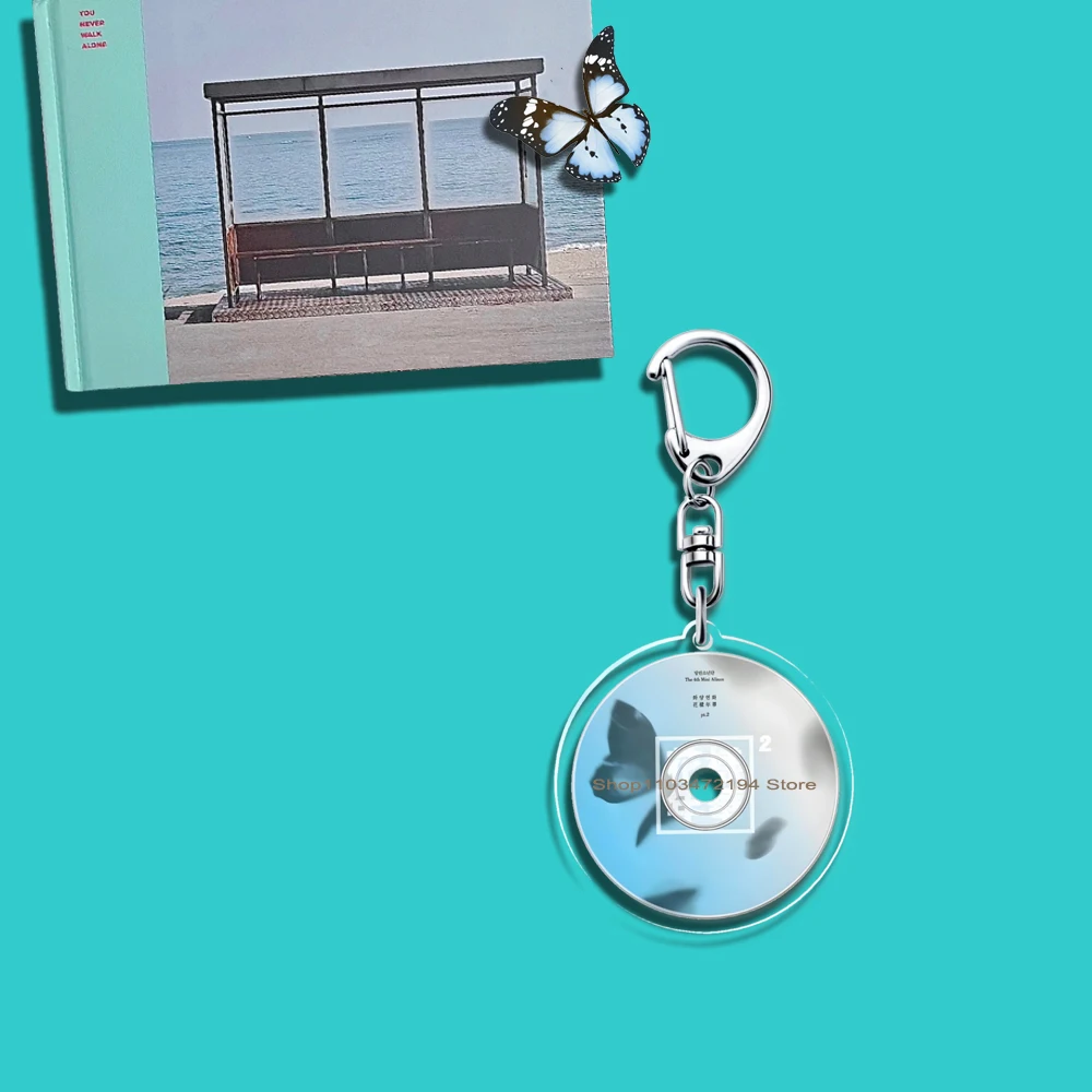 Acrylic Kpop Mini CD Keychain GOLDEN MUSE Album LAYOVER Agust Dddays FACES INGIDO Key Ring V Teakook Accessories Merch Fun Gits
