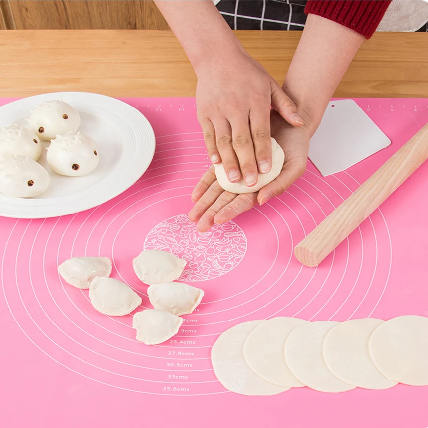 Rolling Mat Kneading Matหนาซิลิโคนแป้งพิซซ่าในครัวเรือนแผงเบเกอรี่เครื่องมือ