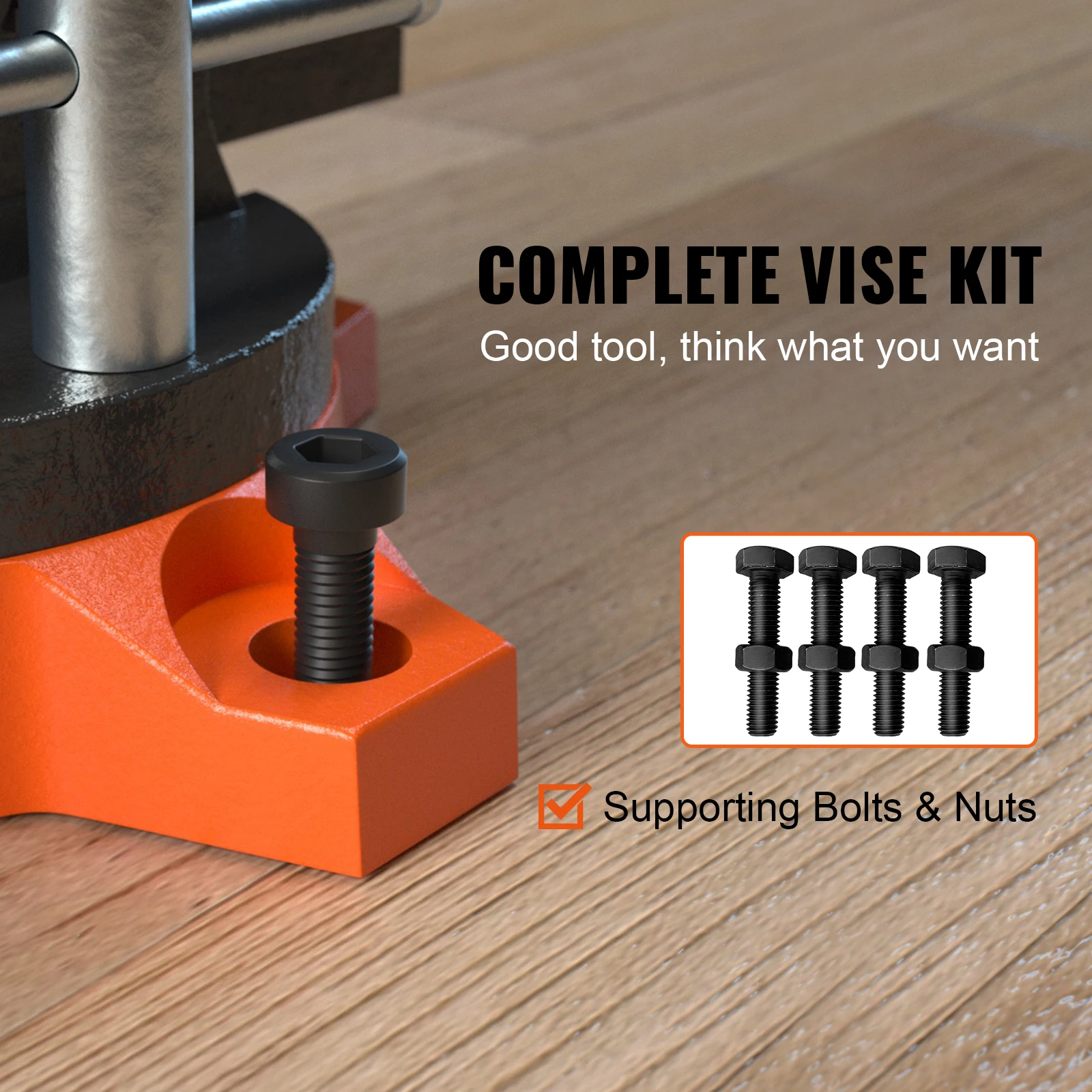 SucceBuy Bench Vise 4.5" 6" 6.5" Multipurpose, Swivel Base & Anvil Heavy Duty Cast Iron for Drilling, Conduit Cutting, Sanding