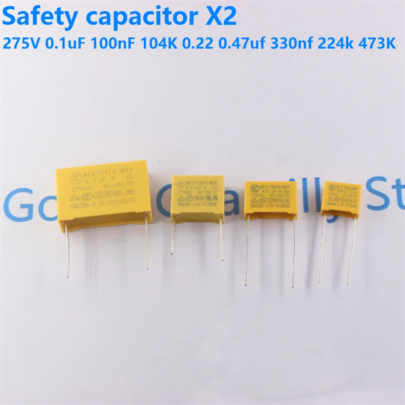 10 pz 275VAC X2 condensatore di Sicurezza 275 V 101/102/103/104/105/474/473 1nF 10nF 33nF 68nF 0.15 UF 0.22 UF 0.33 UF 1 UF pellicola di Polipropilene