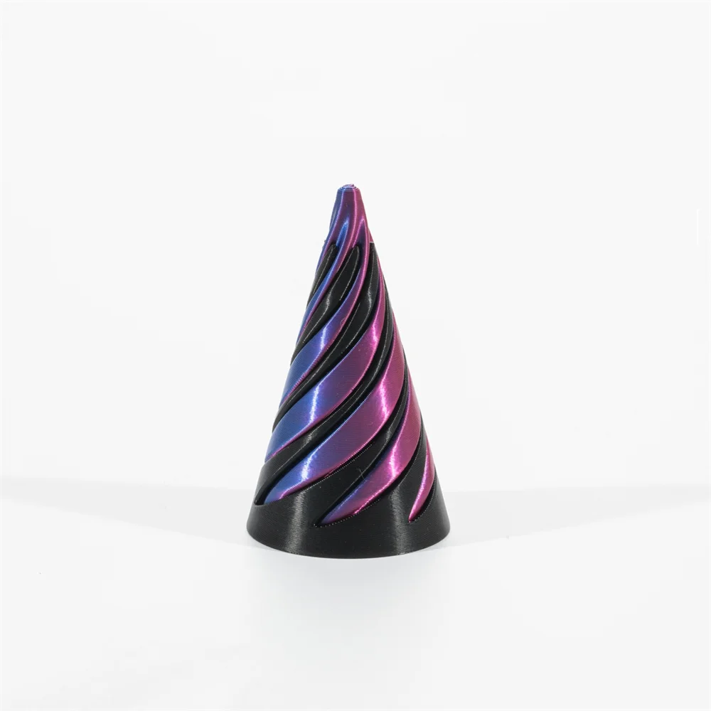 3D Printed Spiral Cone Toy Impossible Pyramid Passthrough Sculpture Pass Through Pyramid Toy Mini Vortex Thread Illusion
