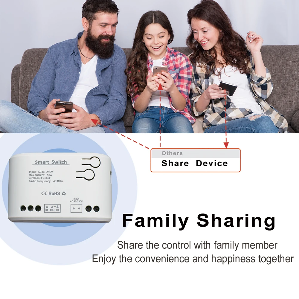 Ewelink App WIFI abridor de puerta de garaje inteligente automatización del hogar Control remoto interruptor controlador 1CH módulo de relé de avance lento Alexa