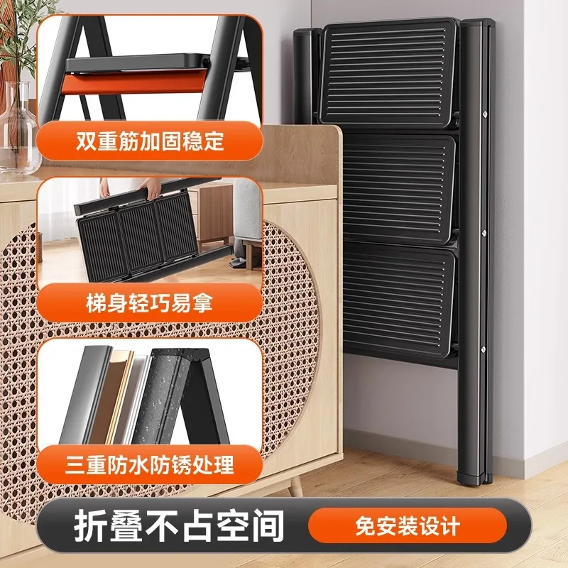 Multifunctional Household Ladder Folding Ladder, Light and Easy To Store Household Ladder, Installation-free Housewarming Ladder
