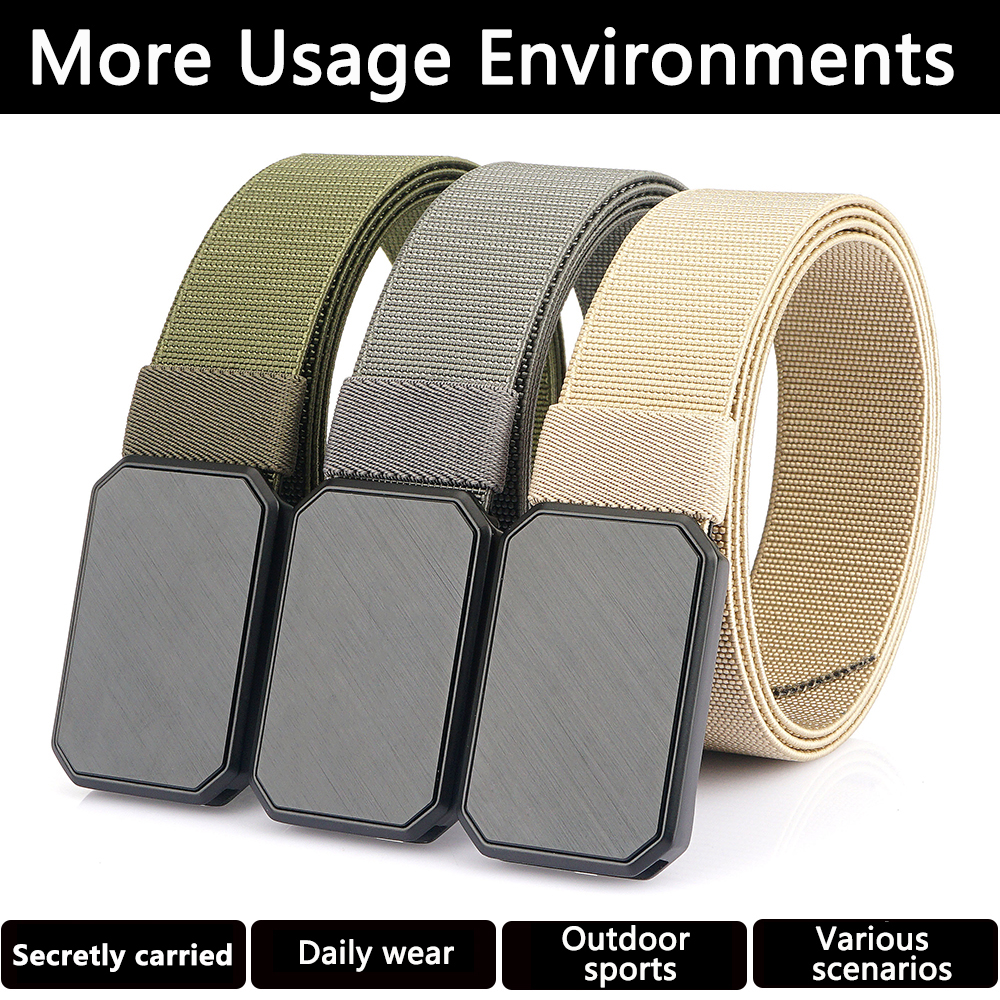 TUSHI, nuevo magnetismo, aleación, hebilla enchufable de liberación rápida, cinturones elásticos para hombres, cinturón táctico duradero, cinturón vaquero para exteriores, caza