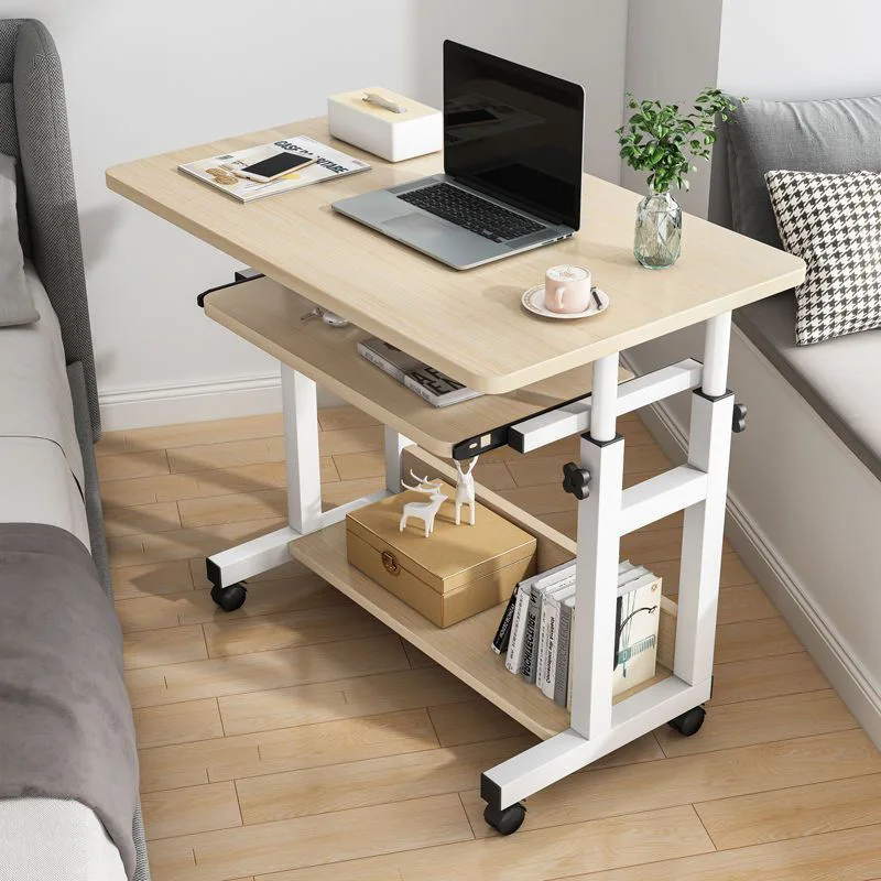 Over Bed Table  Adjustable Height Portable Bed Desk Laptop Desk Home Office Computer Workstation for Reading Eating
