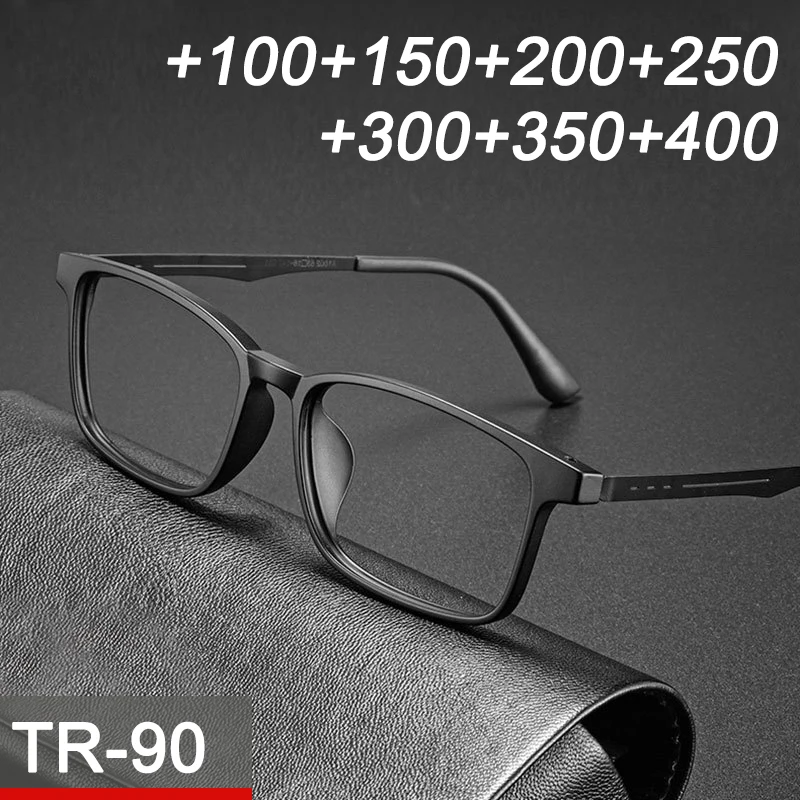 Gafas de lectura con montura de titanio para mujeres y hombres, gafas para presbicia antiluz azul con dioptrías + 1,0 a + 4,0, gafas ópticas