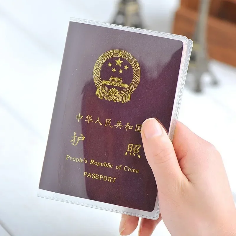 Funda de pasaporte de protección contra la suciedad para mujer, Cartera de PVC transparente para identificación de negocios, tarjetero para pasaporte, 1 piezas