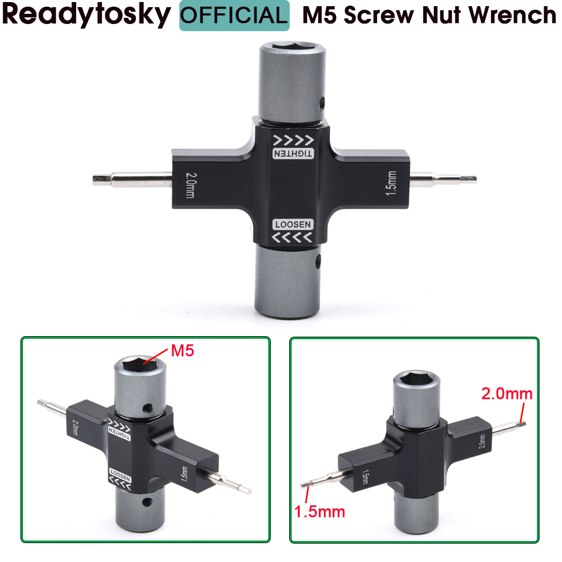 M5 Schraube Mutter Schlüssel mit Integrierte Einweg 1,5mm/2,0mm Lager Werkzeug Schraubendreher Release Propeller Motor für RC FPV Racing Drone