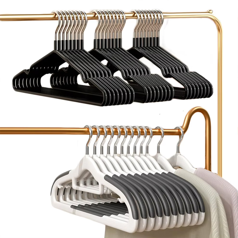 Perchas antideslizantes de Metal para ropa percheros antideslizantes para ropa, colgador para adultos organización de guardarropa que ahorra espacio 10 Uds.