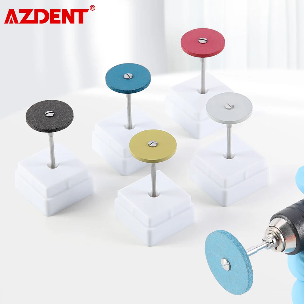 AZDENT Dental Rubber Diamond Polisher Wheel Zirconia Polishing Ceramic Grinding HP 2.35MM Dentistry Laboratory Polishing Tools