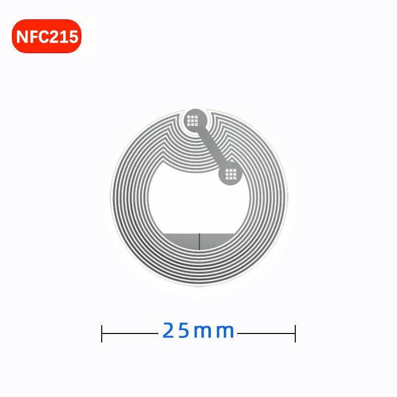 NFC215 étiquette autocollant puce raccourci instruction iso14443A blanc étiquette électronique téléphone portable toucher une touche induction numérotation Ntag215