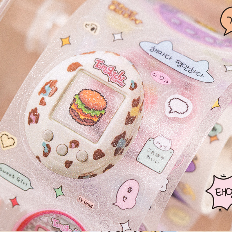 Mr.紙 4 スタイル 1 ロール/バッグタイムシャトルグリッターサンド PET ダイカットテープクリエイティブ DIY ハンドブックスクラップブック電話ケースカードハングタグ