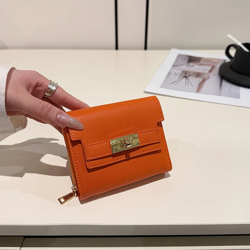 Cartera Retro para mujer, gran capacidad, posición multitarjeta, comercio exterior, multifuncional, tres pliegues, bolso de mano, Billetera