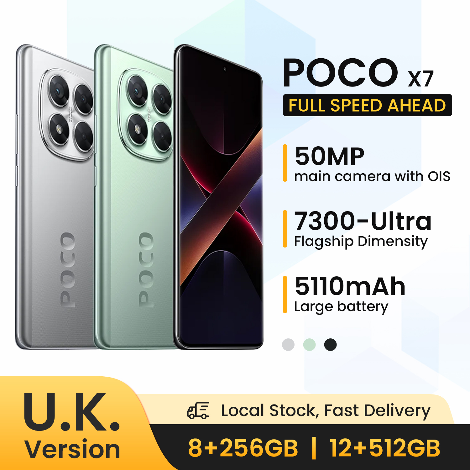 World Premiere POCO X7 Global Version Smartphone Dimensity 7300-Ultra 6.67" 1.5K AMOLED Curved Display 45W Turbo Charging NFC