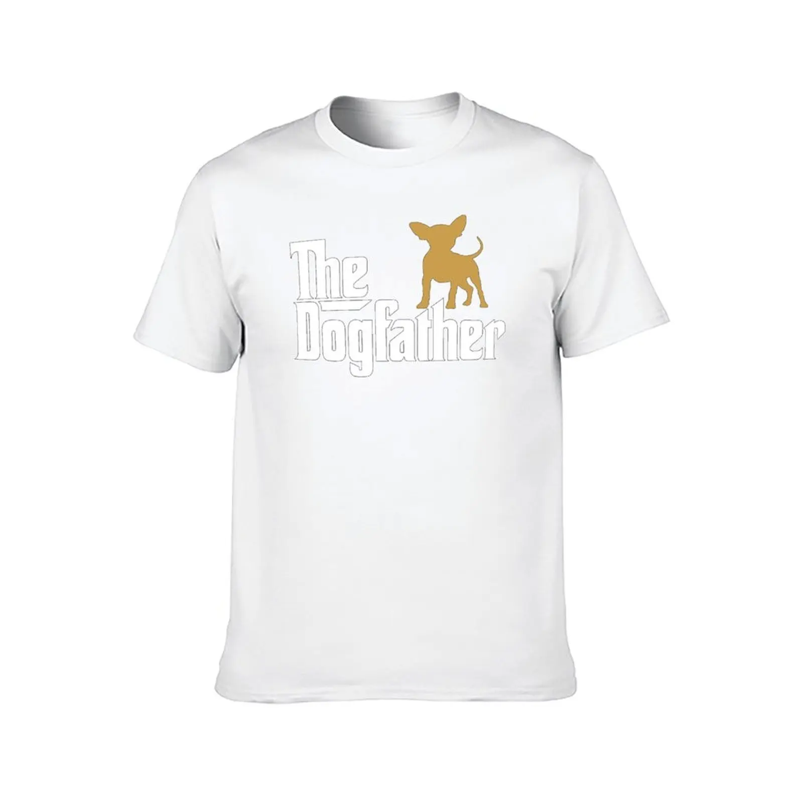 Kaus Lucu The Dogfather Chihuahua Kaus untuk Pria Kaus Pria Katun Lembut Kaus Desainer