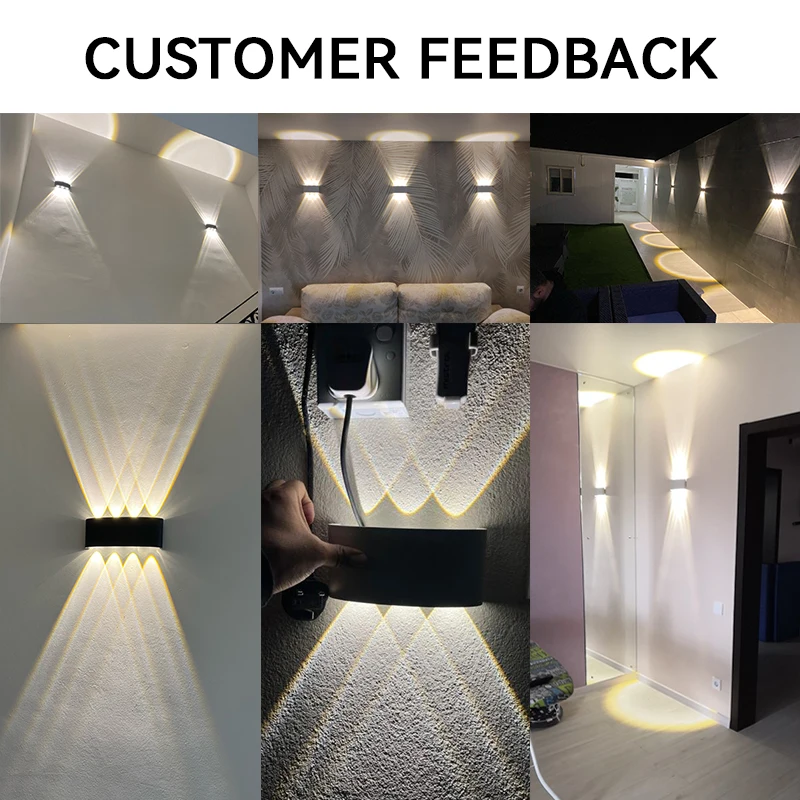 Lên Xuống Đèn LED Dán Tường Chống Nước IP65 Nhôm Bên Trong Đèn Cho Phòng Ngủ Phòng Khách Hành Lang Trong Nhà Chiếu Sáng Ngoài Trời
