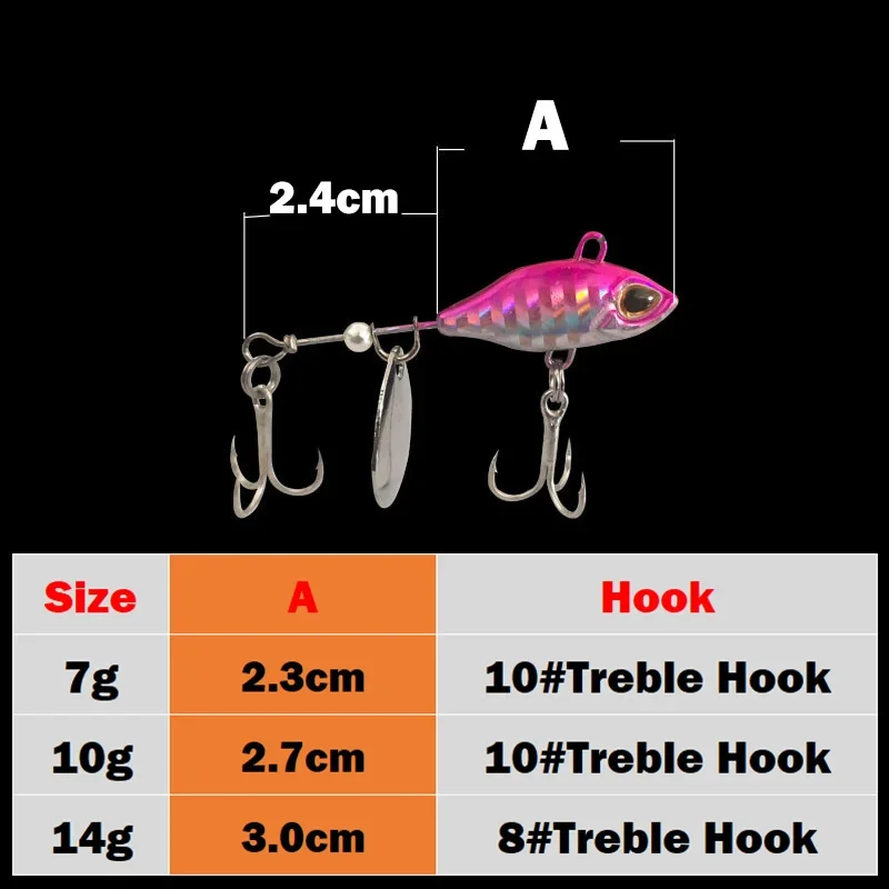 OUTKIT Bắn Lâu Xoay Đuôi VIB Rung Mồi Con Quay Spinner Mồi Câu Ghép Hình Máy Kéo Câu Cá Cứng Mồi Câu Pesca