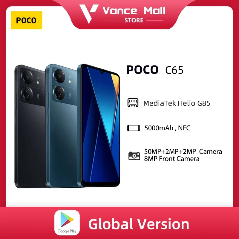 【world muslim 】POCO C65 versione globale 6GB 128GB/8GB 256GB MediaTek Helio G85 6.74 " 90Hz Display 50MP tripla fotocamera 5000mAh NFC
