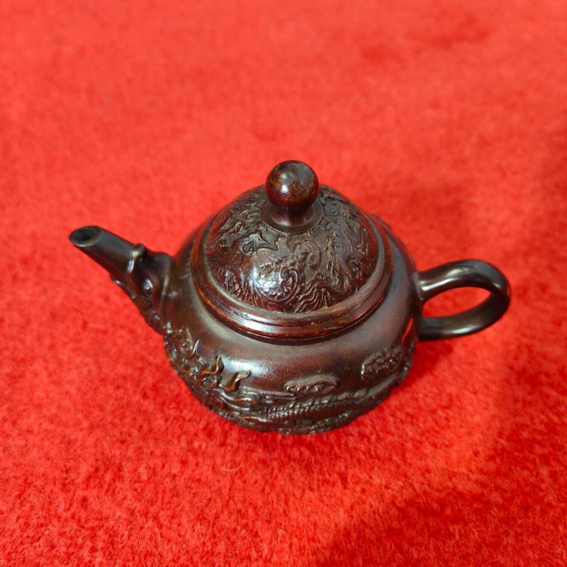 Vintage Pure Copper Teapot Dragon and Phoenix Auspicious Small Copper Teapot Dragon Flying Phoenix Dancing Wine Pot Copper Pot