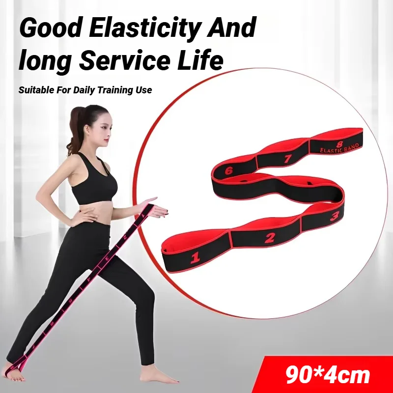 Cintura di allungamento per yoga da danza a 8 sezioni Pilates Tensione fitness Elasticità digitale Fascia di resistenza elastica latina