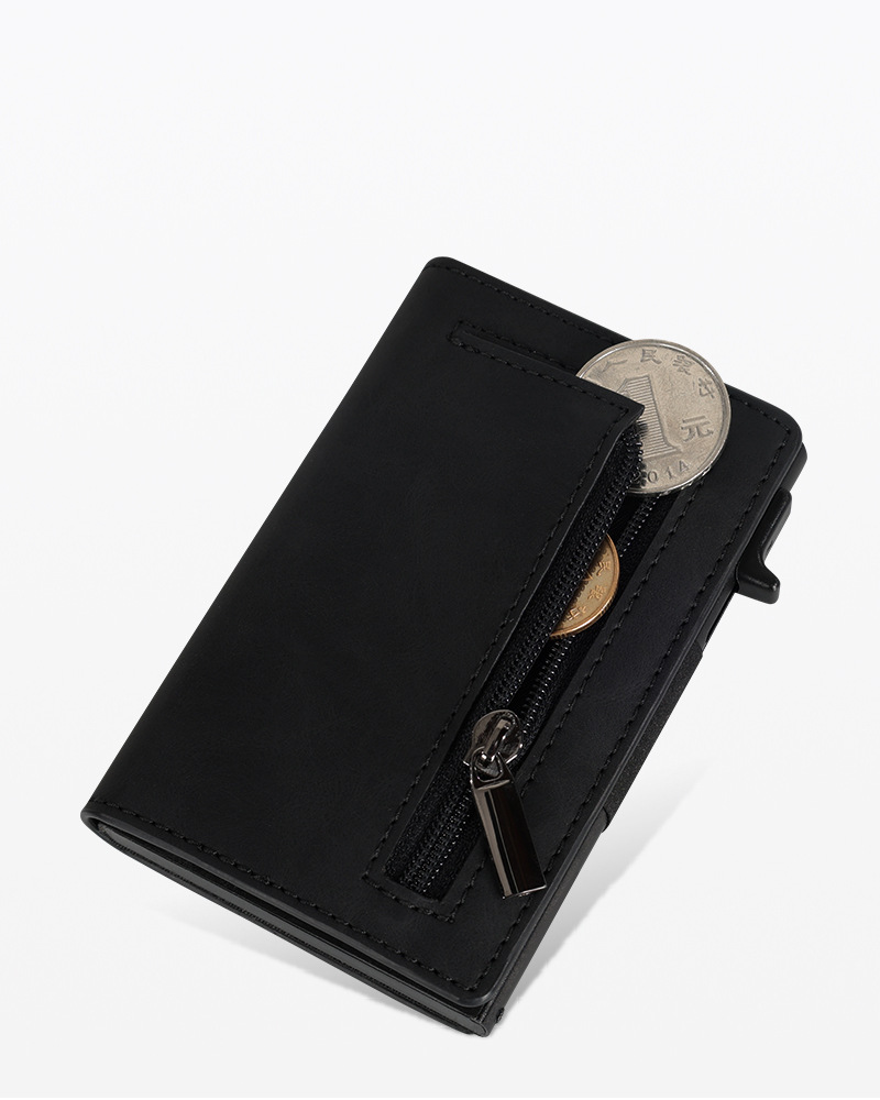Magnetischer Kreditkartenetui, luxuriöse Herren-Geldbörse, RFID-blockierend, Pop-Up, minimalistische Geldbörse, Leder, Bankkartenetui, Geldbörse für Herren