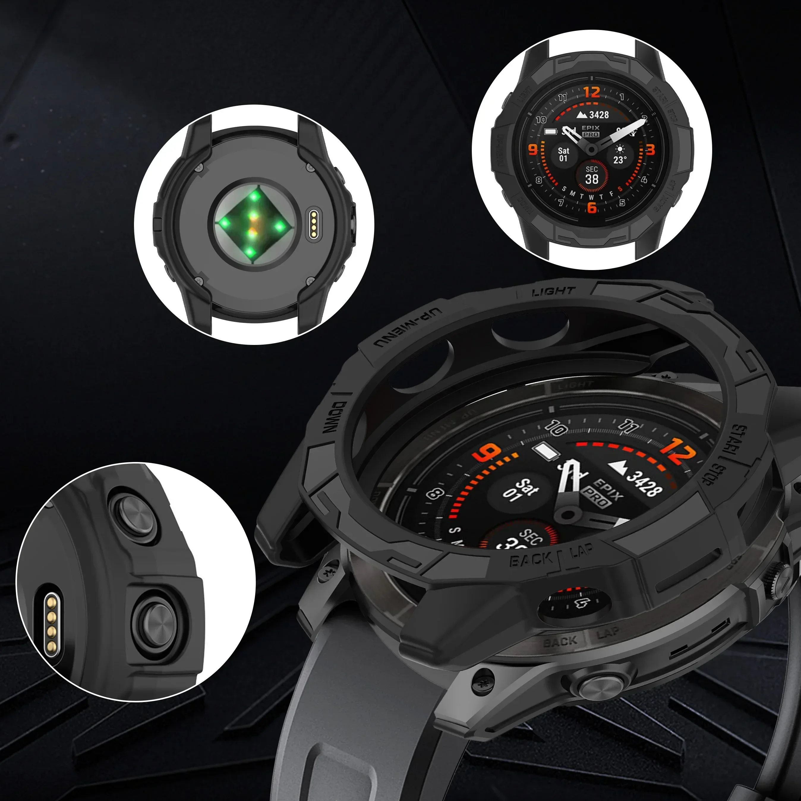 Capa Protetora Oca para Garmin Fenix, Concha Protetora, Capa de Silicone para Garmin Epix Pro, 42mm, 47mm, 51mm