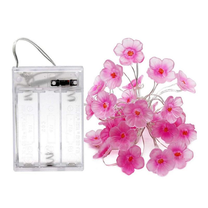 30 LED Cherry Blossom Light Fairy String Luci notturne Lampade a forma di fiore rosa Alimentazione a batteria per la decorazione della ghirlanda di Natale