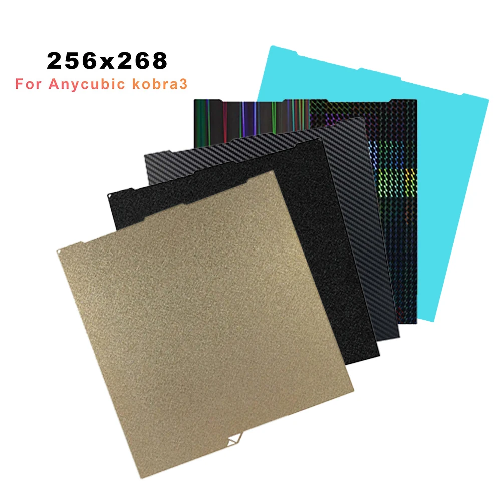 Kobra 3 Строительная пластина Kobra 3 Pei Текстурированная PEO 256x268 Для Anycubic Kobra 3 Комбинированная объединительная пластина Запасные части Двусторонняя тепловая кровать