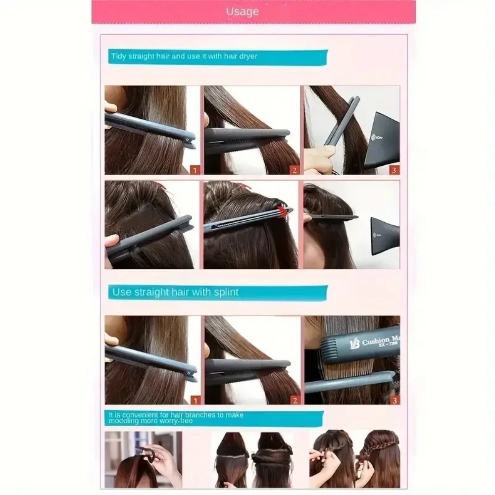 Styling dei capelli Pettine a V Pettine per rifinitura dei capelli disordinato Pettine per stecca per lisciare Strumento per capelli Clip per lisciare Parrucchiere Pettine con cucitura a V