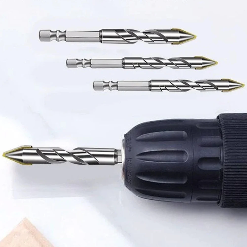 Eccentric Twist Drill Bit 3/4 Pcs High-Strength Drill Bits Sets 6mm/8mm/10mm/12mm Metal Twist Drill Bits for Glass/Tile/Wood