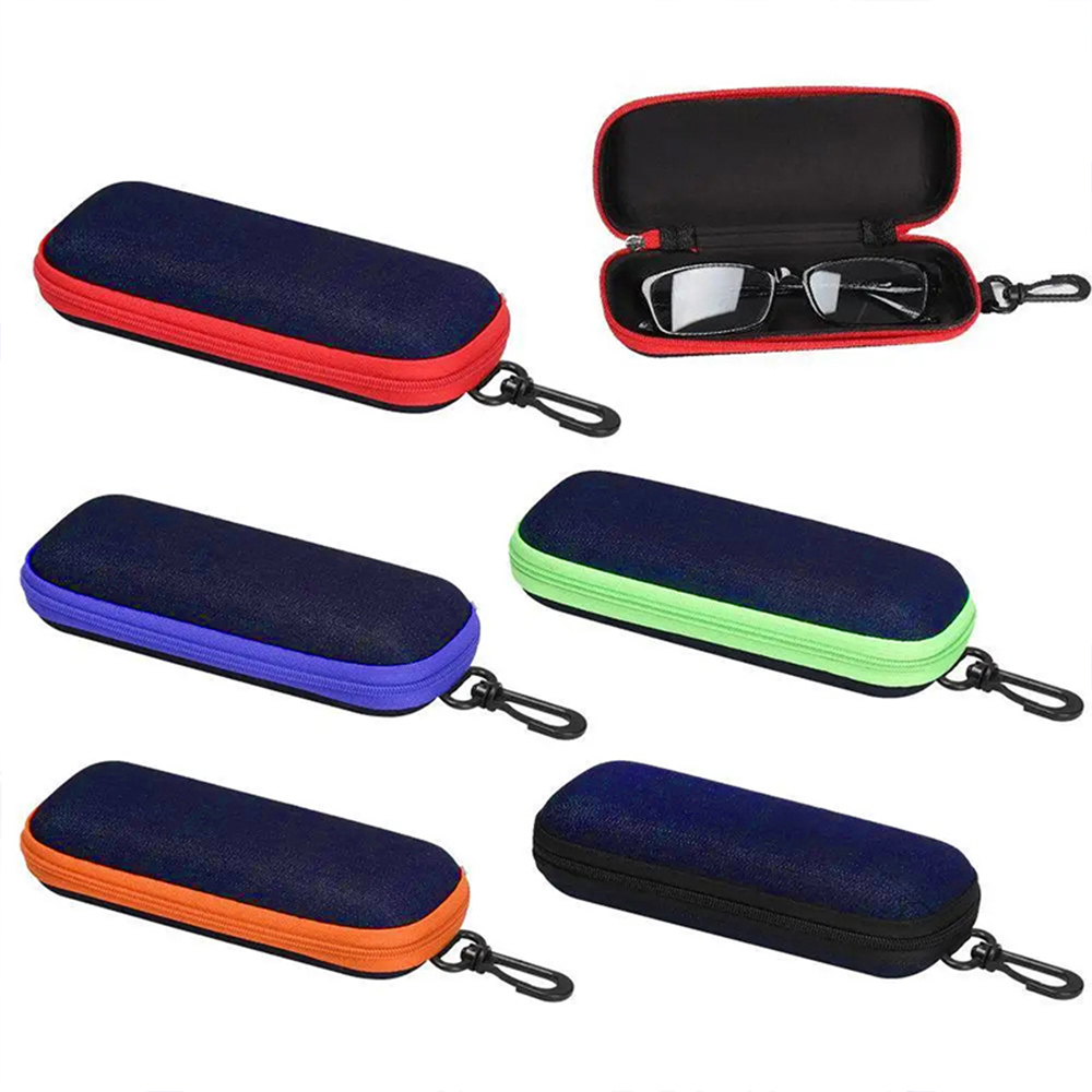 Denim Fabric Glasses Cases Zipper Sunglasses Protection Container Eyeglasses Pencil Case Reading Glasses Box Organizer Carry Bag