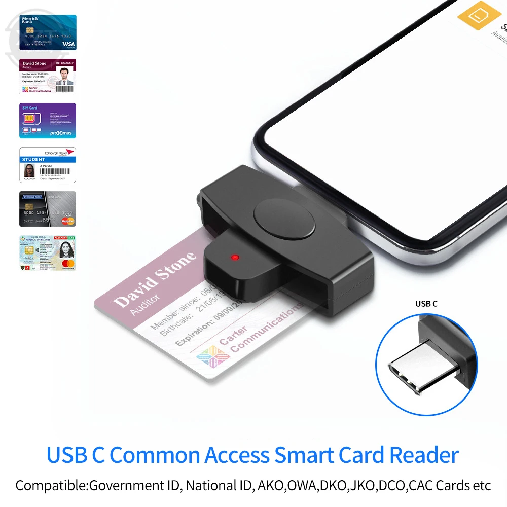 Rocketek-lector de tarjetas inteligente Universal CSCR3, dispositivo portátil tipo c, con declaración de impuestos bancarias, Tarjeta SIM/tarjeta IC, lector de tarjetas de identificación