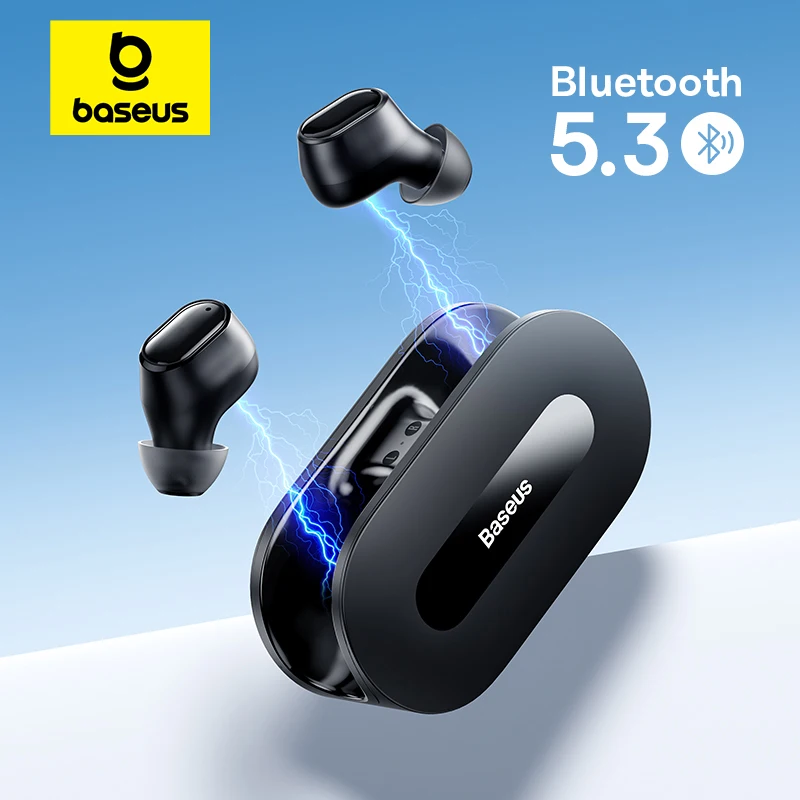 Baseus True Wireless-Kopfhörer, Bluetooth 5.3, HiFi-Sport-Ohrhörer, schnelles Aufladen, 0,06 Zoll, geringe Latenz, 25 Stunden Spielzeit