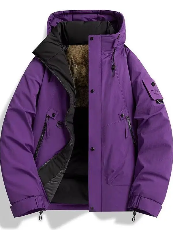 Jaqueta de Aodão ssa e Solta para Homens, Casaco de Inverno com Gola Alta, Estilo Puffer, Ajuste Casual e Jovial
