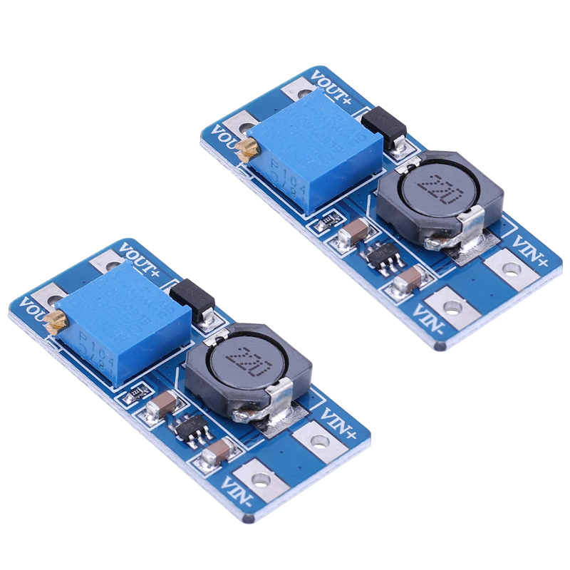 2pcs MT3608 Adjustable Boost Module DC-DC Step Up Converter Module 2A Max 2V-24V To 5V 9V 12V 28V Booster Power Supply Board