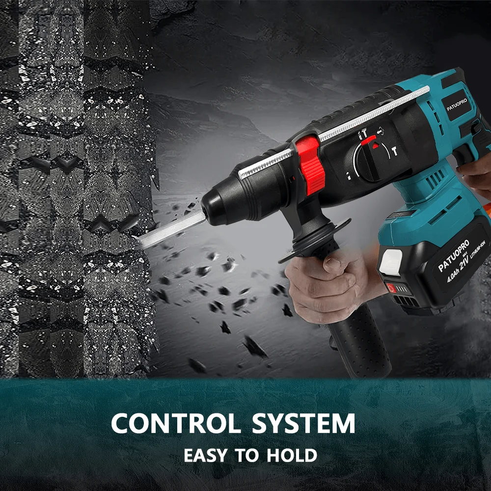 Taladro de impacto eléctrico sin escobillas, herramientas rotativas inalámbricas multifunción para batería Makita de 18V, 26mm, 4 modos