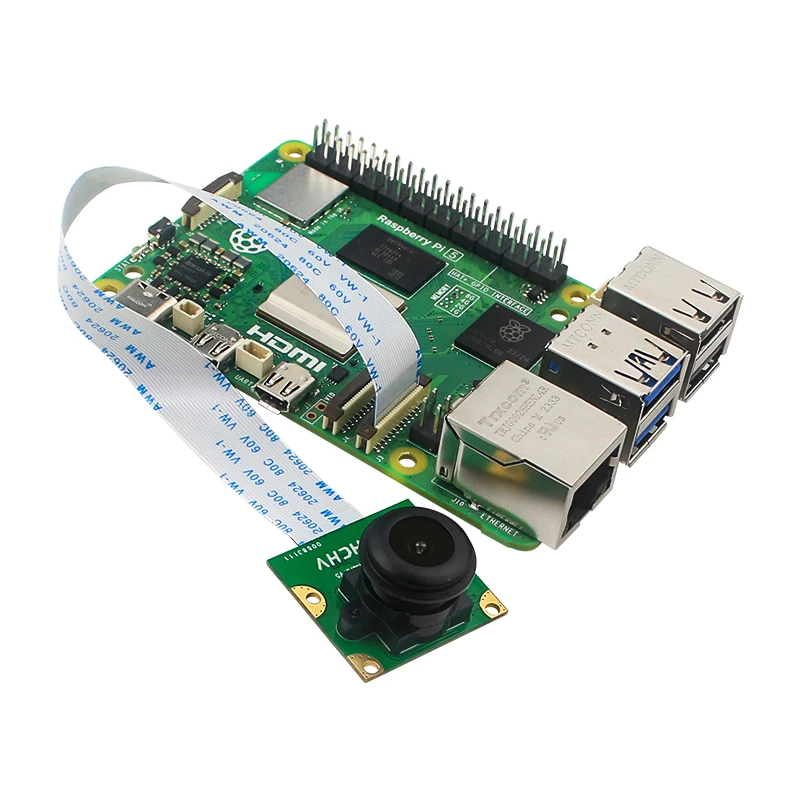 Raspberry Pi 5 8MP Camera IMX219 Sensor 77° 130° 200° FOV Fisheye MINI CSI Interface with 15cm FFC for RPI 5 Pi5 Zero/W