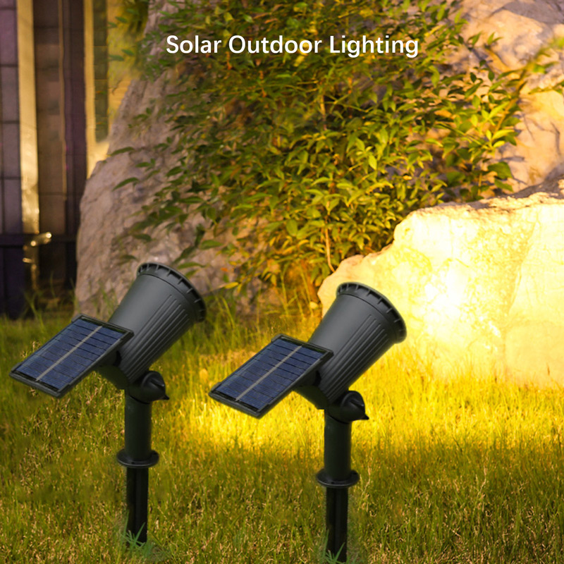 Focos solares de 9 LED para exteriores, foco impermeable, brillo ajustable para jardín, Patio trasero, decoración de entrada, envío directo